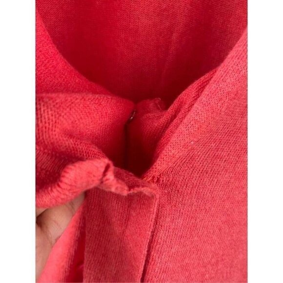 S3 Y2K VTG Banana Republic Coral Ruffle Cardigan Sweater Romantic Size L - Picture 7 of 7